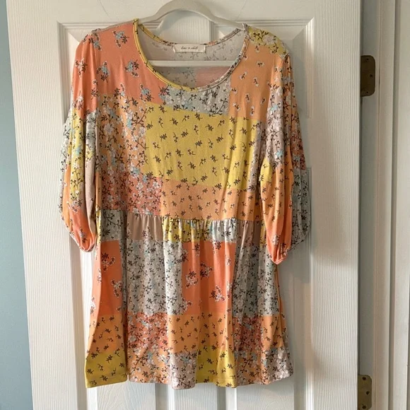 Lime & Chili Floral Patchwork Tunic - Picture 1 of 6